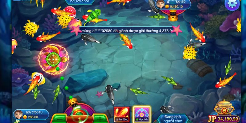 Thiết kế giao diện sặc sỡ của các game bắn cá online